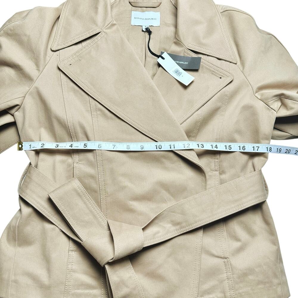 Banana Republic | Women | Beige Chic Cape Back Belted Short Trench Coat | Small - Picture 6 of 16